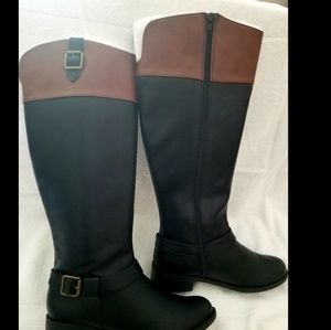 Black & Tan inside zip boots